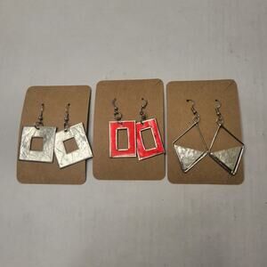 3 Pairs Vintage Feminine Metallic Casual Geometric Abstract Earrings